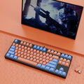 87-key wired mechanical keyboard with hot-swappable switches showing two-tone colour options