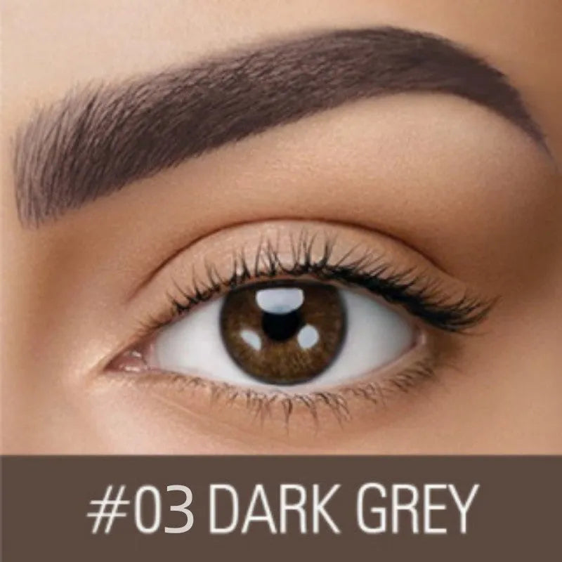 Waterproof eyebrow cream pot in dark grey and golden yellow colour options for natural brow definition
