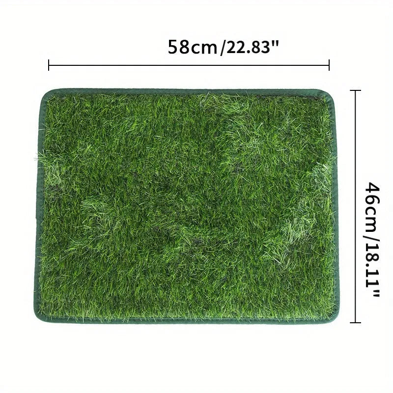 Washable artificial grass dog and cat toilet training mat shown in three sizes.