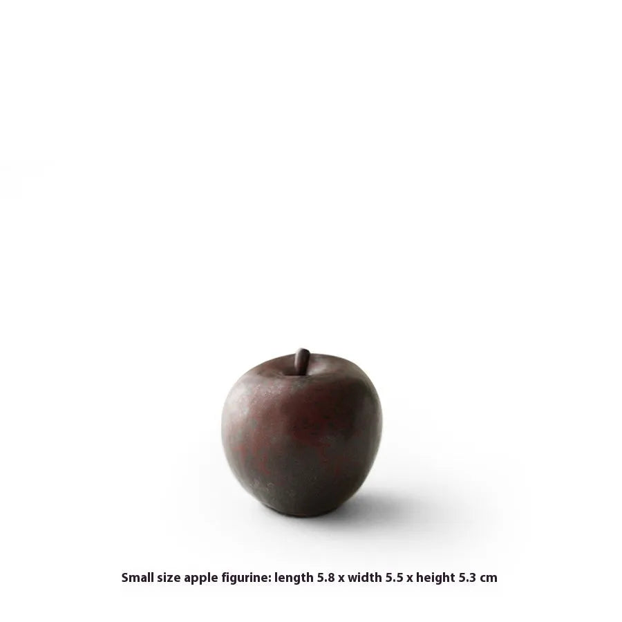 Retro Chinese ceramic simulation apple ornament for desktop decoration