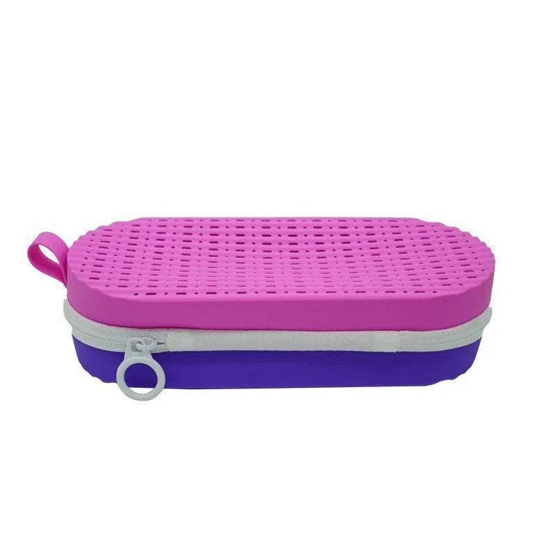 Silicone glasses case in long hand shape, showcasing the 200mm length and modern simplicity design.