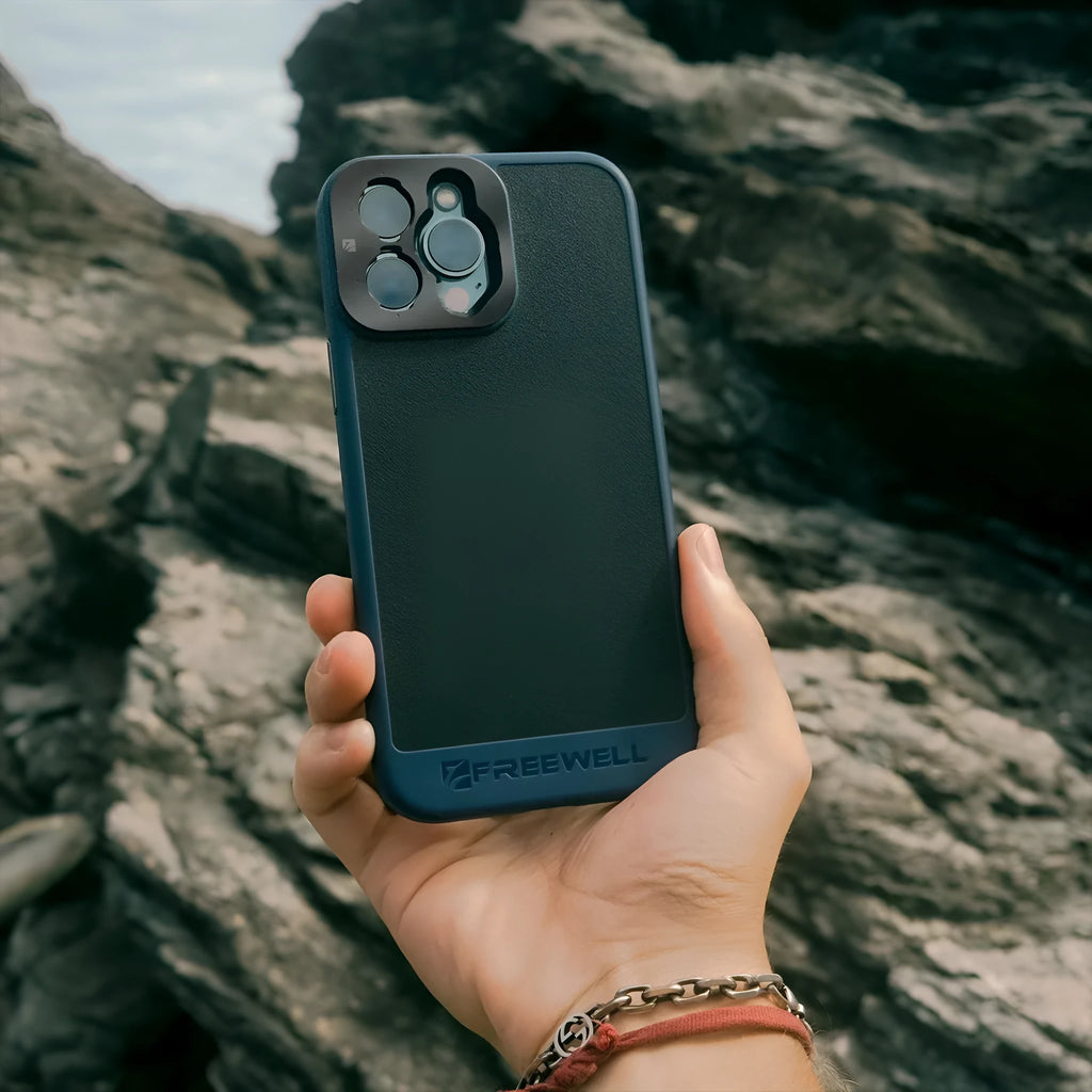 Black compatible phone case for iPhone 13 Pro, 14 Pro and 15 Pro models.