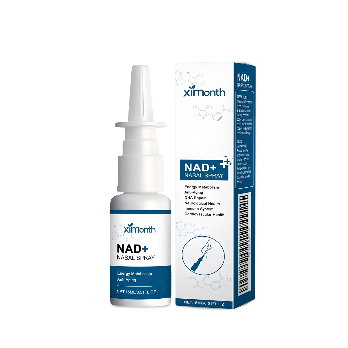15ml herbal nasal spray bottle with calendula and mint ingredients