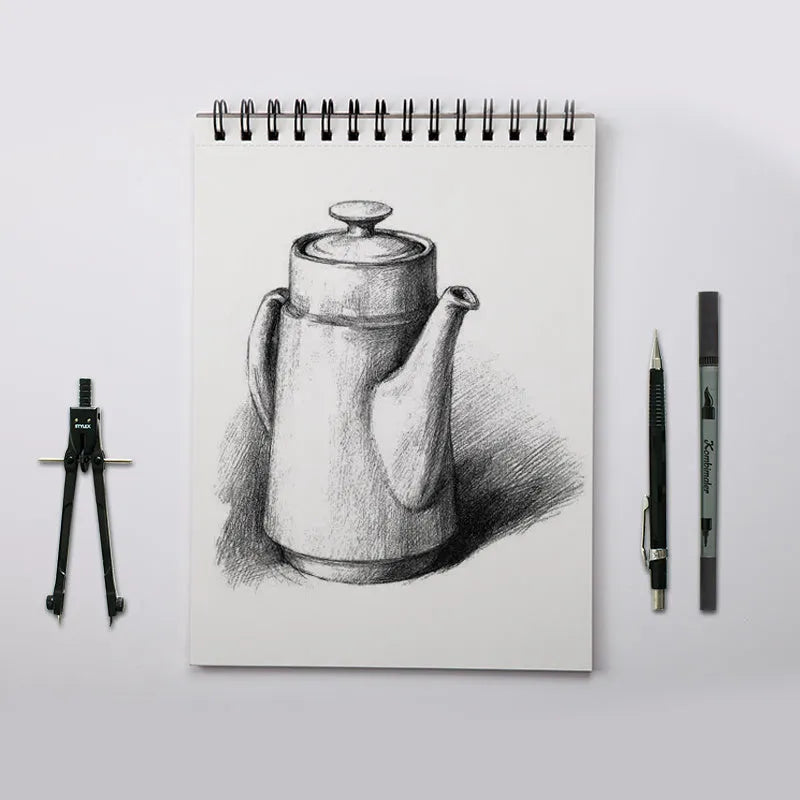 A4 sketch book with choice of glue binding or spiral coil binding in multiple paper weights