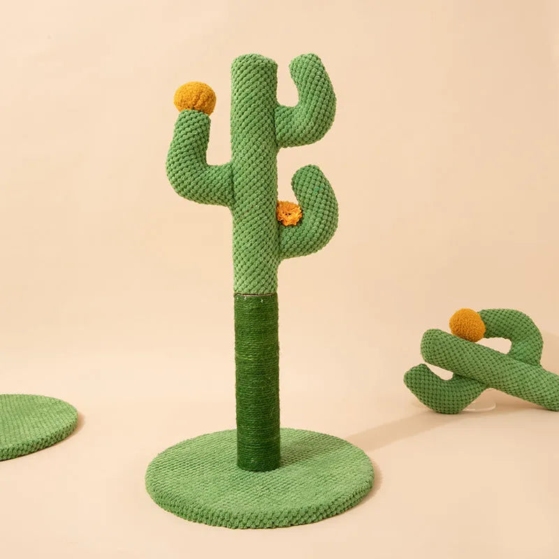Cactus design cat scratching post and climbing frame with cotton thread scratching surface