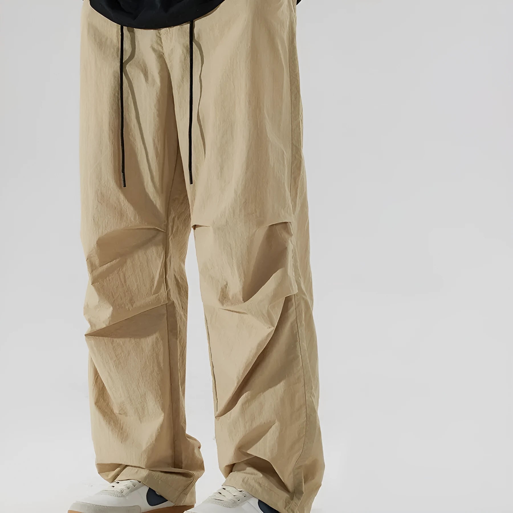 Men's casual trousers in thin ice silk nylon fabric with straight leg design in multiple colour options