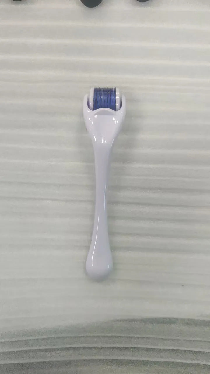 540 needle derma roller micro needling device with black handle and purple roller wheel