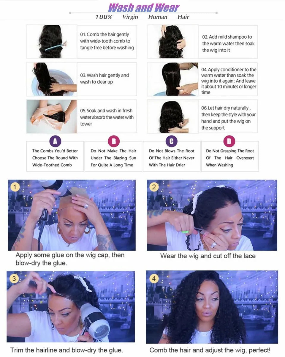 Body wave human hair lace front wig on a stand showing long, wavy texture.