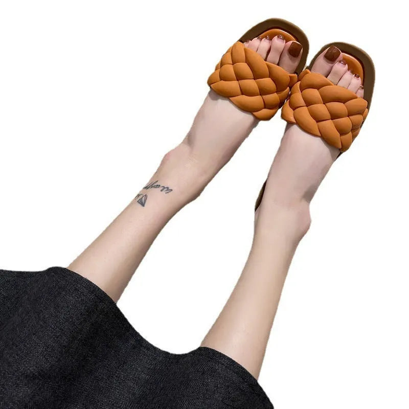 Women's casual PVC beach sandals with a thick non-slip sole, shown in white, green, orange, or black.