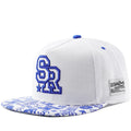 Cotton embroidered baseball cap with adjustable strap in black or white colours
