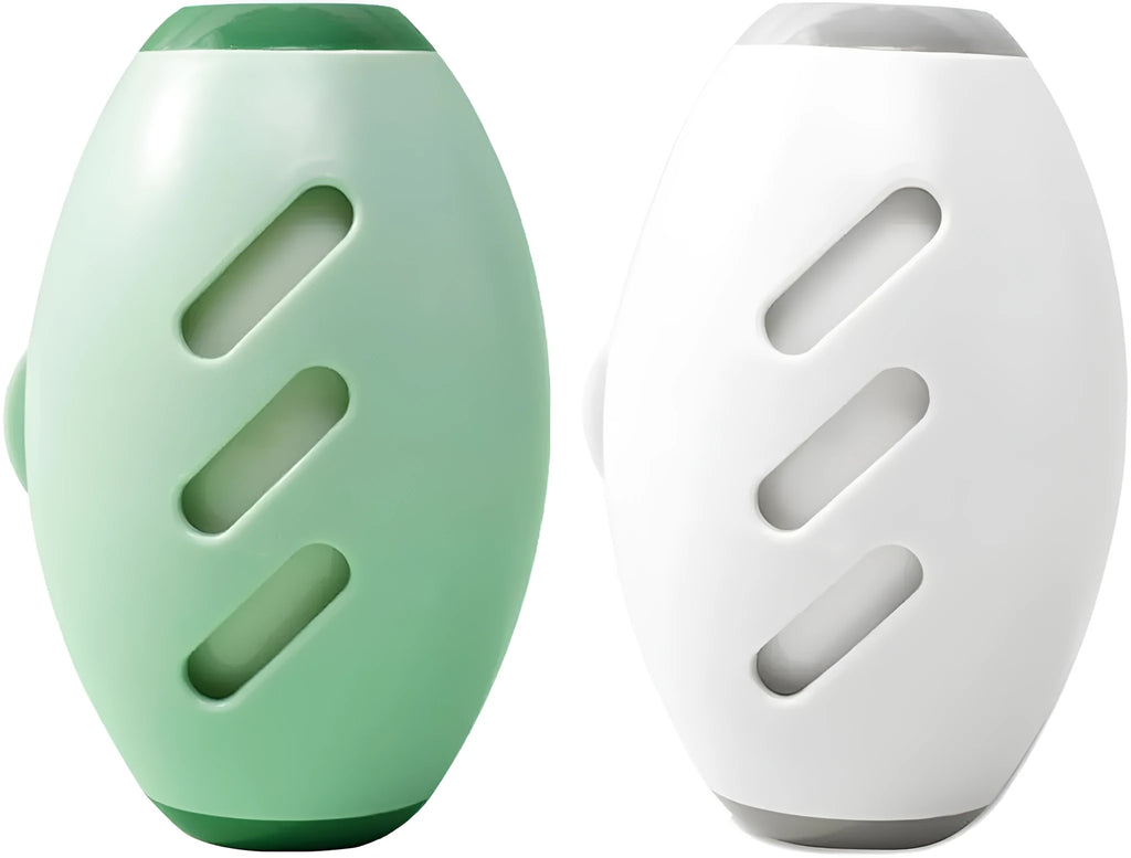 Green and white washable reusable gel lint roller ball for pet hair removal from clothes and furniture
