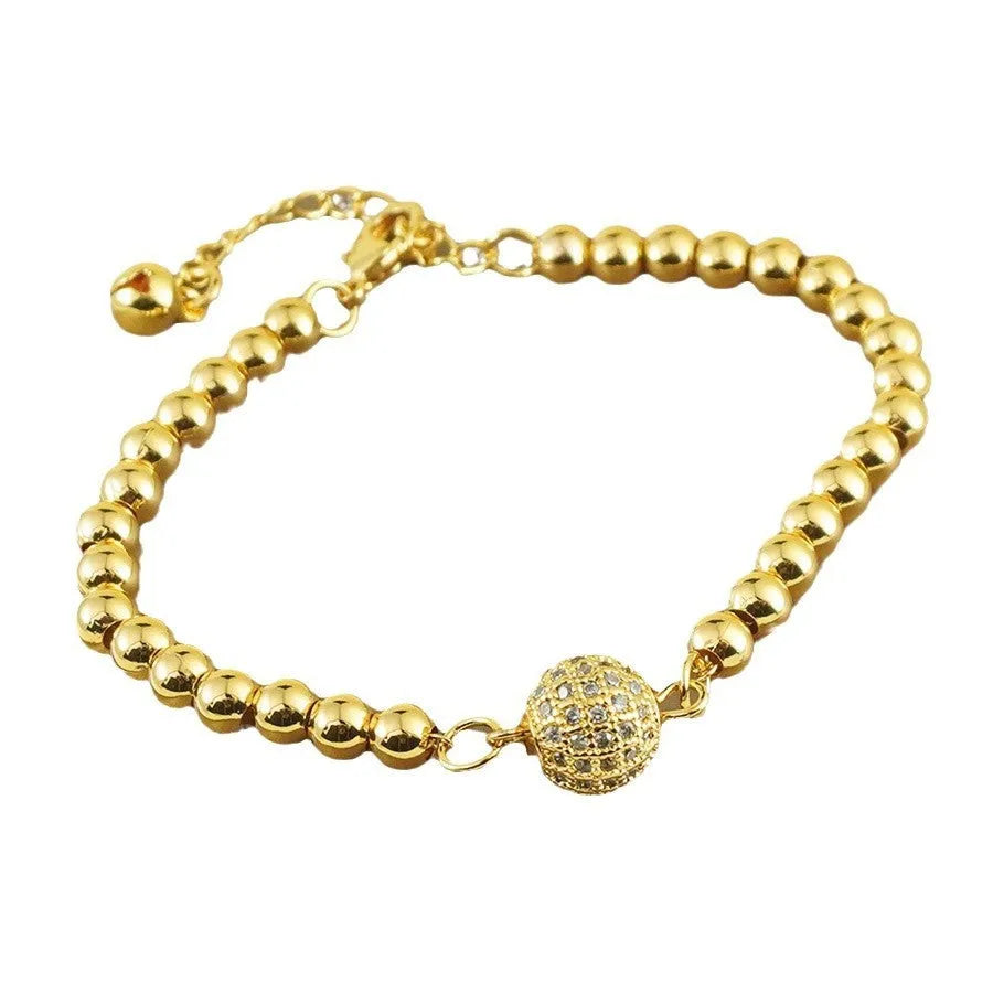 Copper bracelet with zircon stones in Arabic style heart shape for women