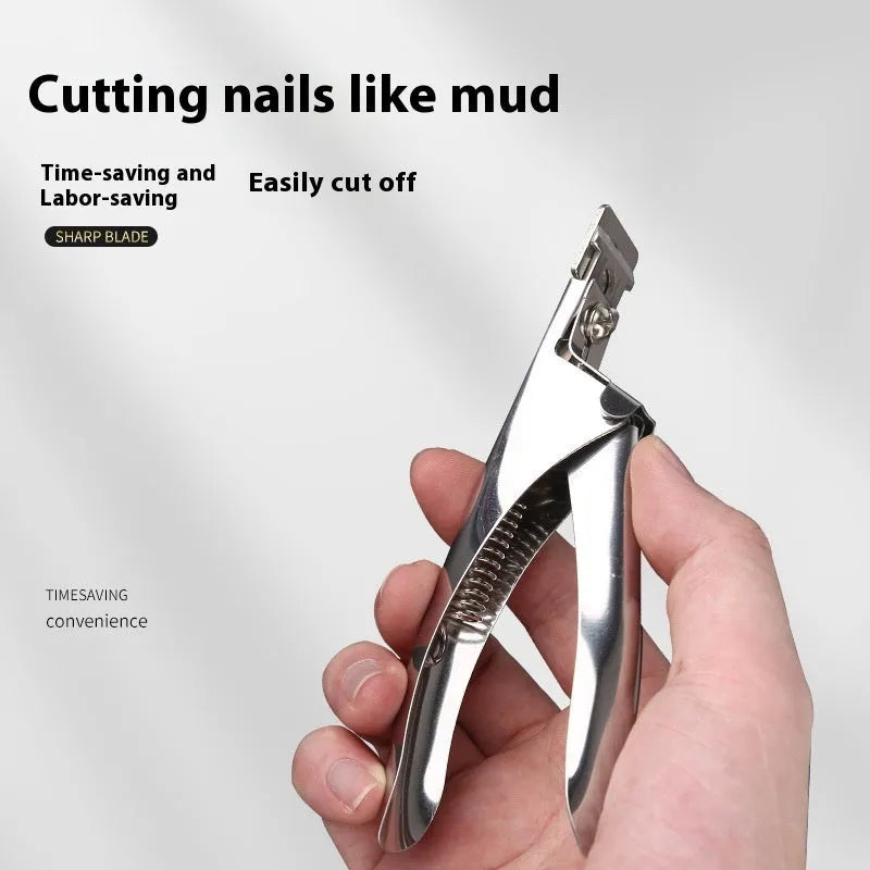 Stainless steel nail art scissors with French U-shaped design for precise cutting