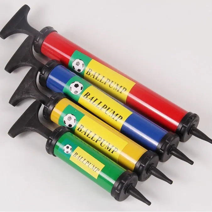 Mixed colour plastic manual pump for basketballs, footballs, volleyballs, and balloons