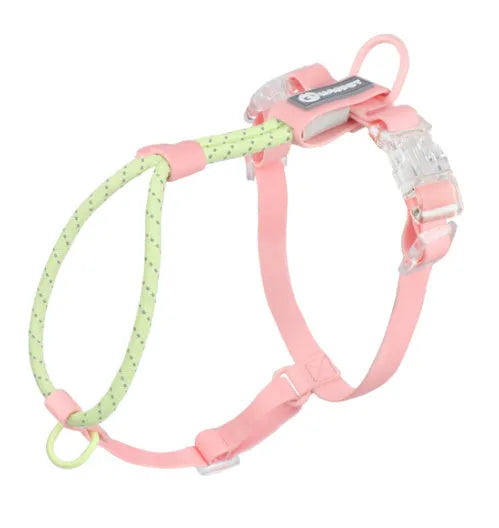 Solid colour PVC dog leash in dark red purple yellow, shown at 120 cm length.