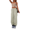 Straight-leg cargo pants with multiple pockets in polyester fabric available in multiple colours