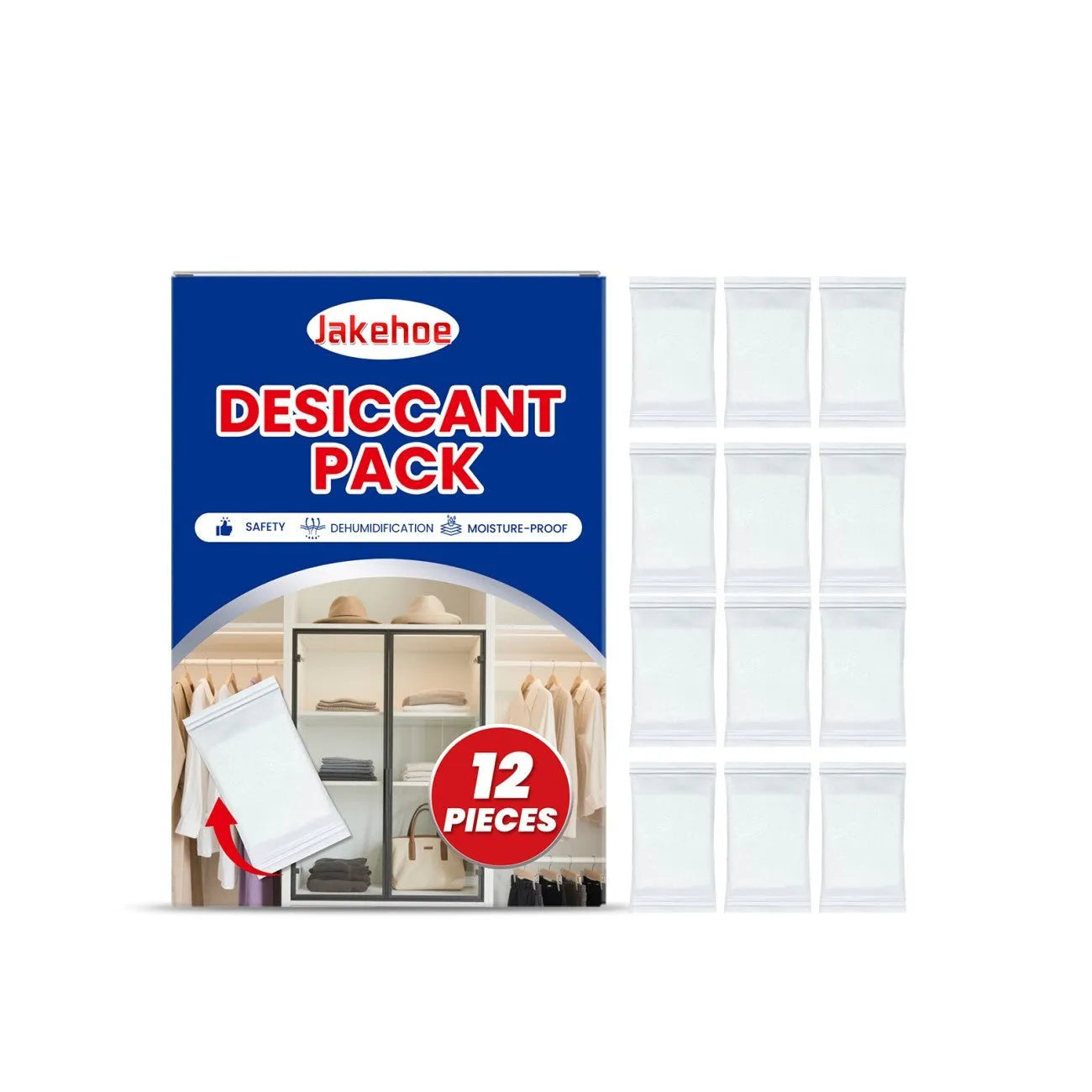 Pack of 12 calcium chloride household desiccant pieces for moisture absorption