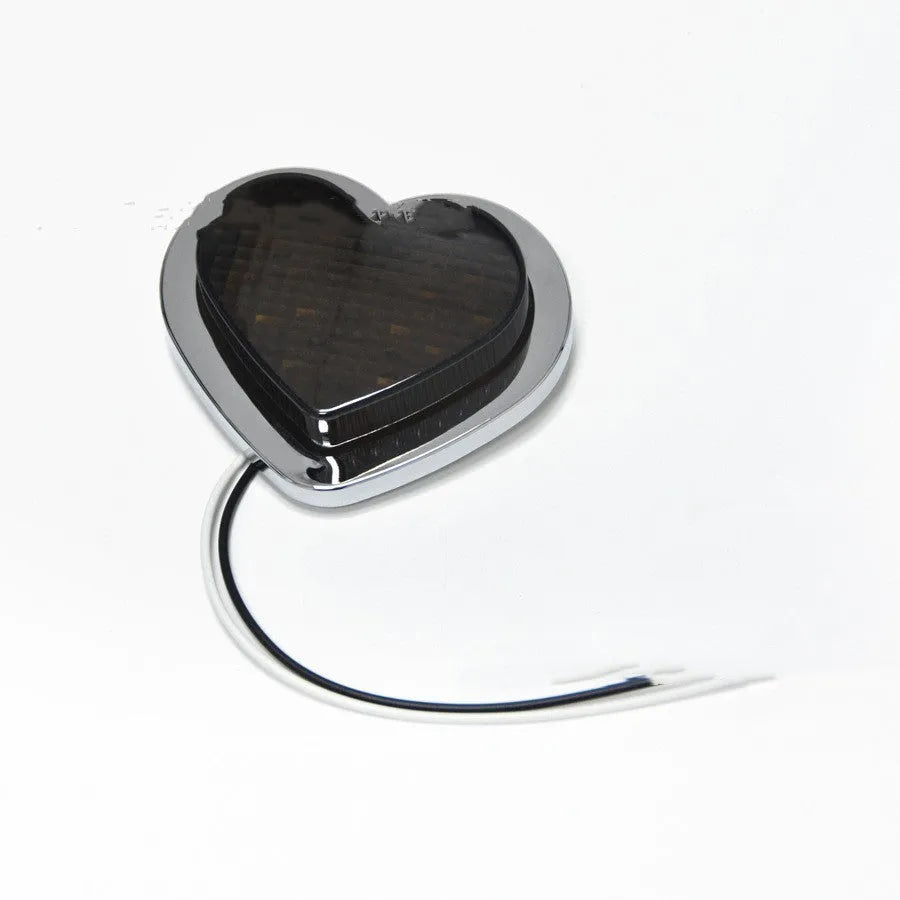 Red heart-shaped LED car sidelight for 12V vehicle fender mounting