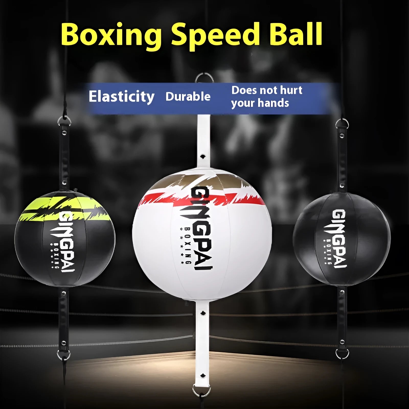 Hanging boxing speed ball in black colour for reaction training