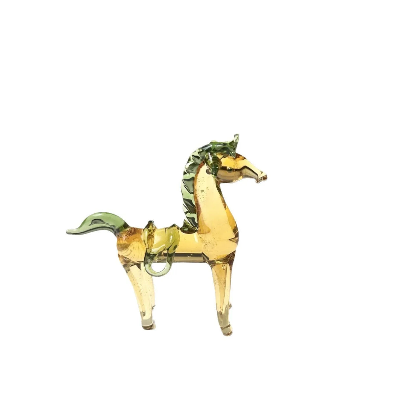 Brown and white glazed horse office decoration ornament with modern simplicity style