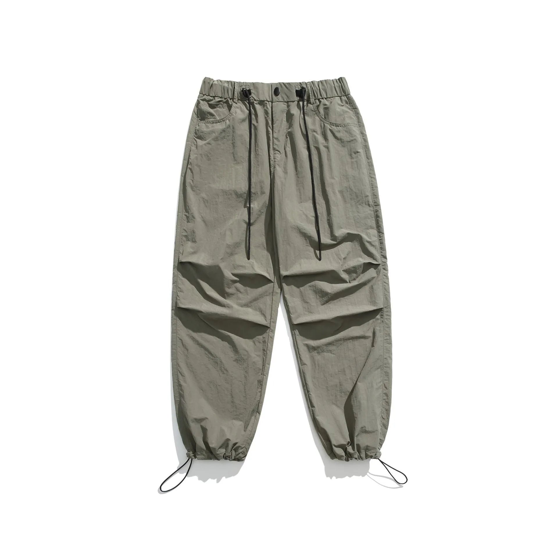 Men's casual trousers in thin ice silk nylon fabric with straight leg design in multiple colour options