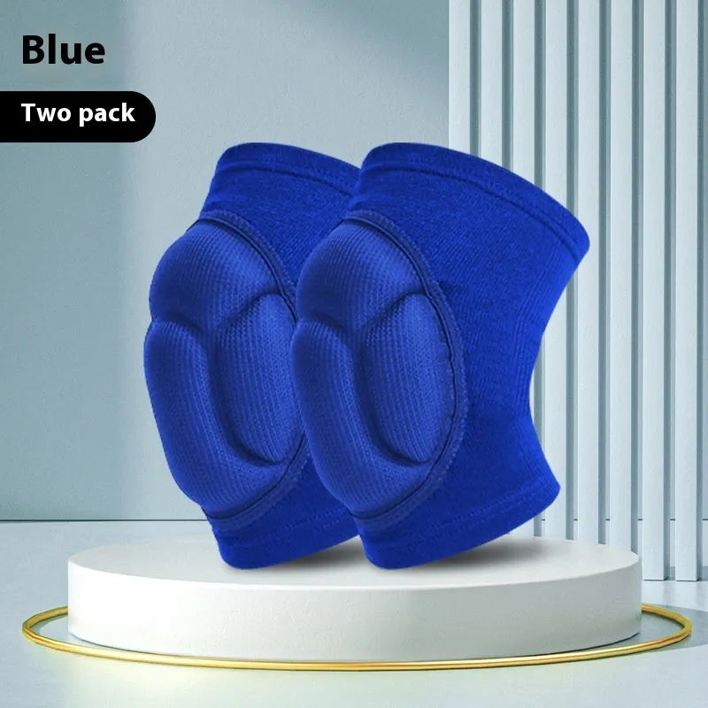 Black and blue thick sponge dance kneepads for volleyball and sports protection