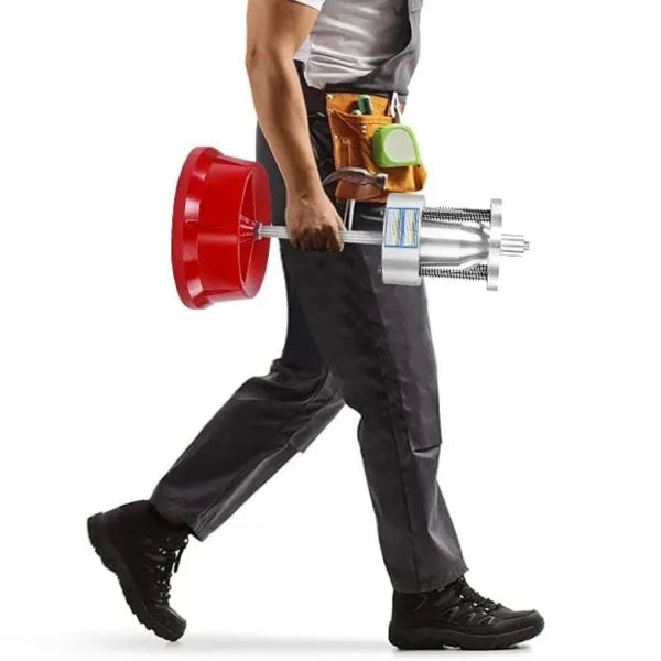 Portable wheel hub balancer with aluminium head and bull's eye level for tyre balancing