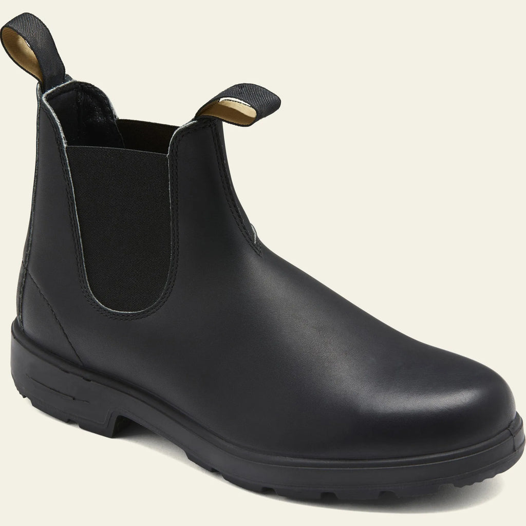 Vintage brown Martin-style Chelsea boots with frosted PU upper and round toe