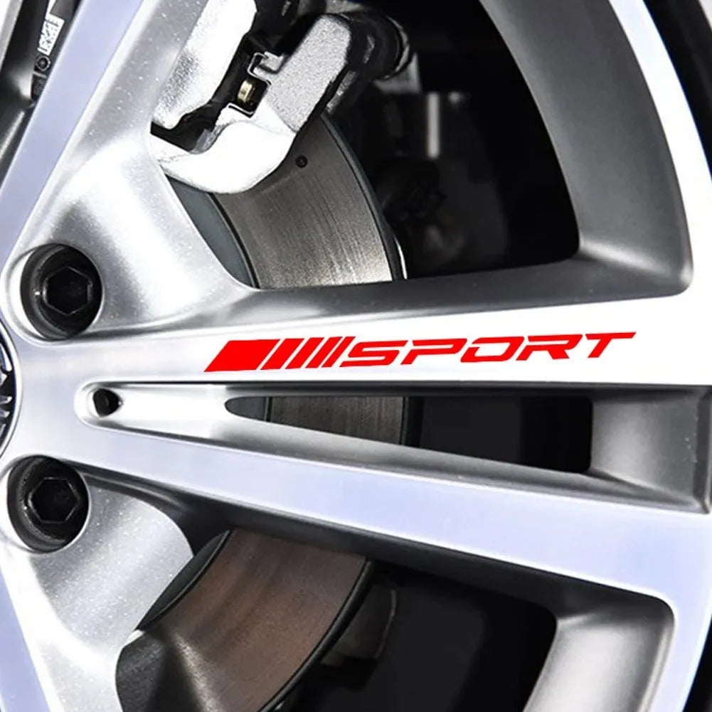 PET car rim stickers with hollow sports design for wheel and door handle decoration