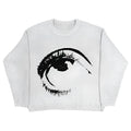 Punk hip hop style cotton sweater in organic fabric with round neck pullover design