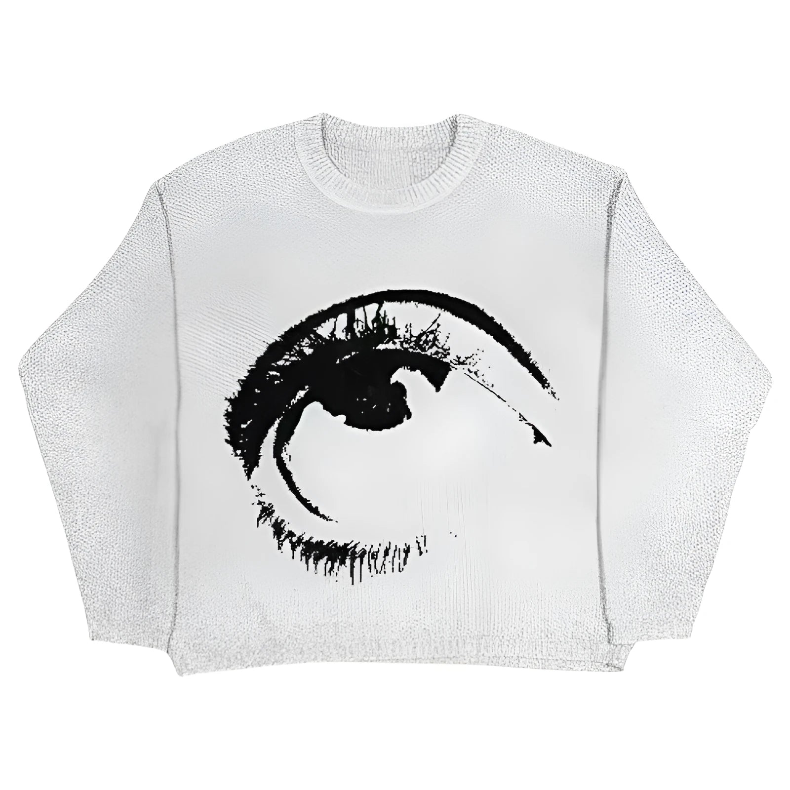Punk hip hop style cotton sweater in organic fabric with round neck pullover design