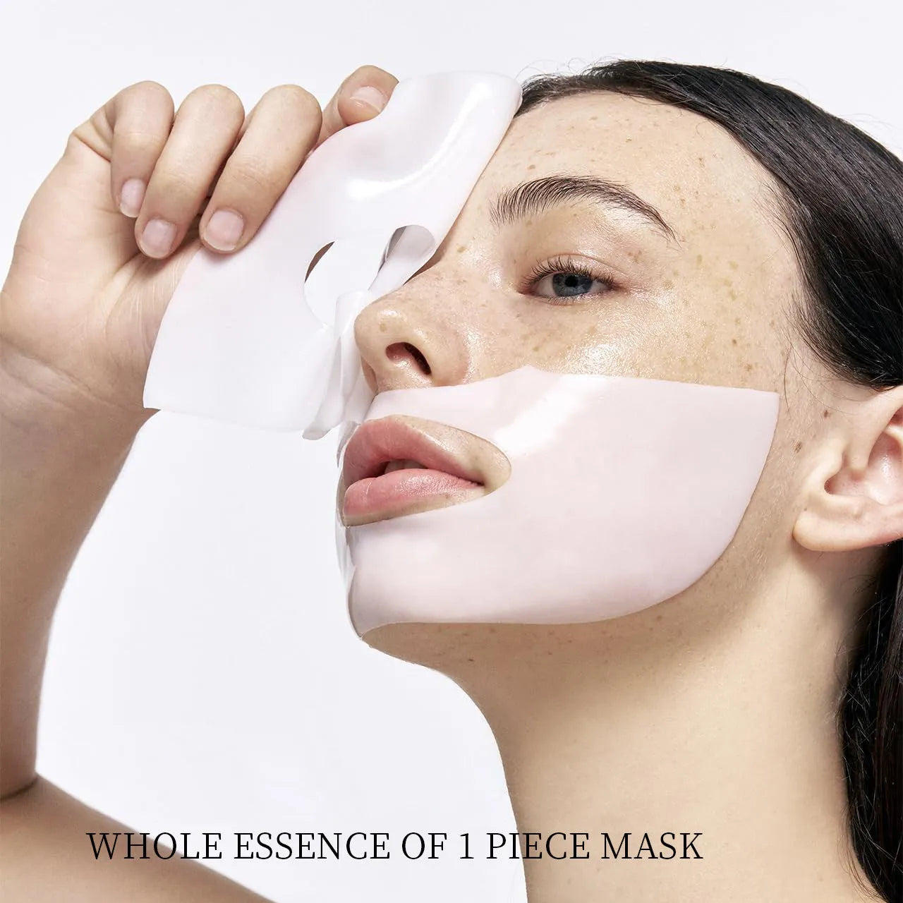 Collagen layered patch face mask pack containing four pieces for skincare treatment