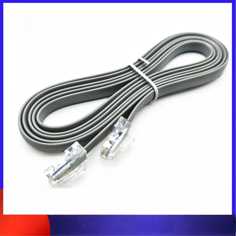 Silver grey CAT6 network cable with RJ-45 connectors, 2 metres long