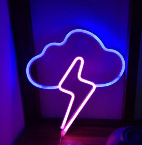 Blue cloud and warm lightning acrylic neon LED modelling lamp with USB power connection