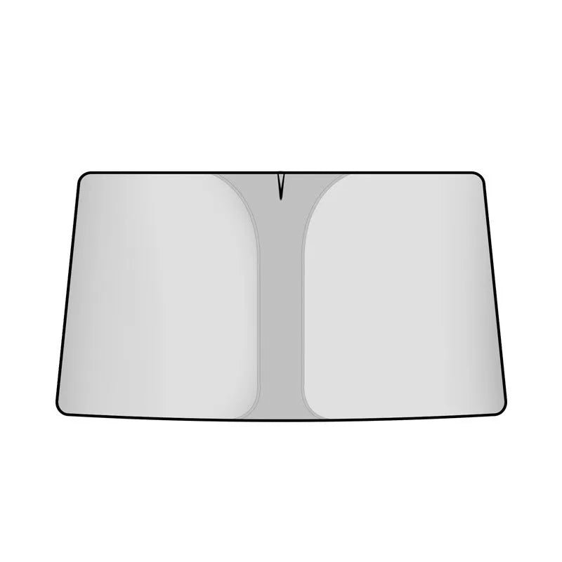 Car sun shade with double ring design in titanium silver colour for windscreen heat protection