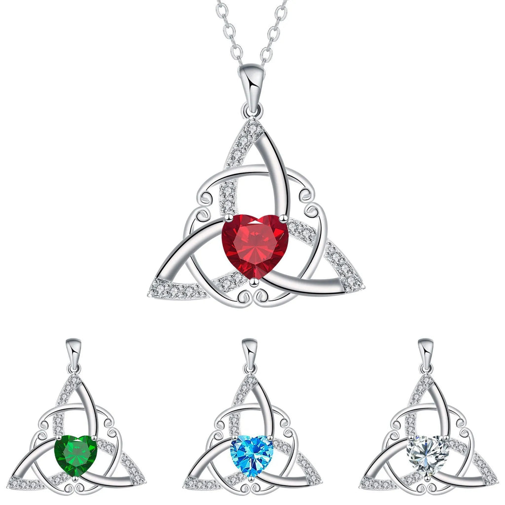 Geometric Celtic knot copper necklace for women with electroplated colour finish options