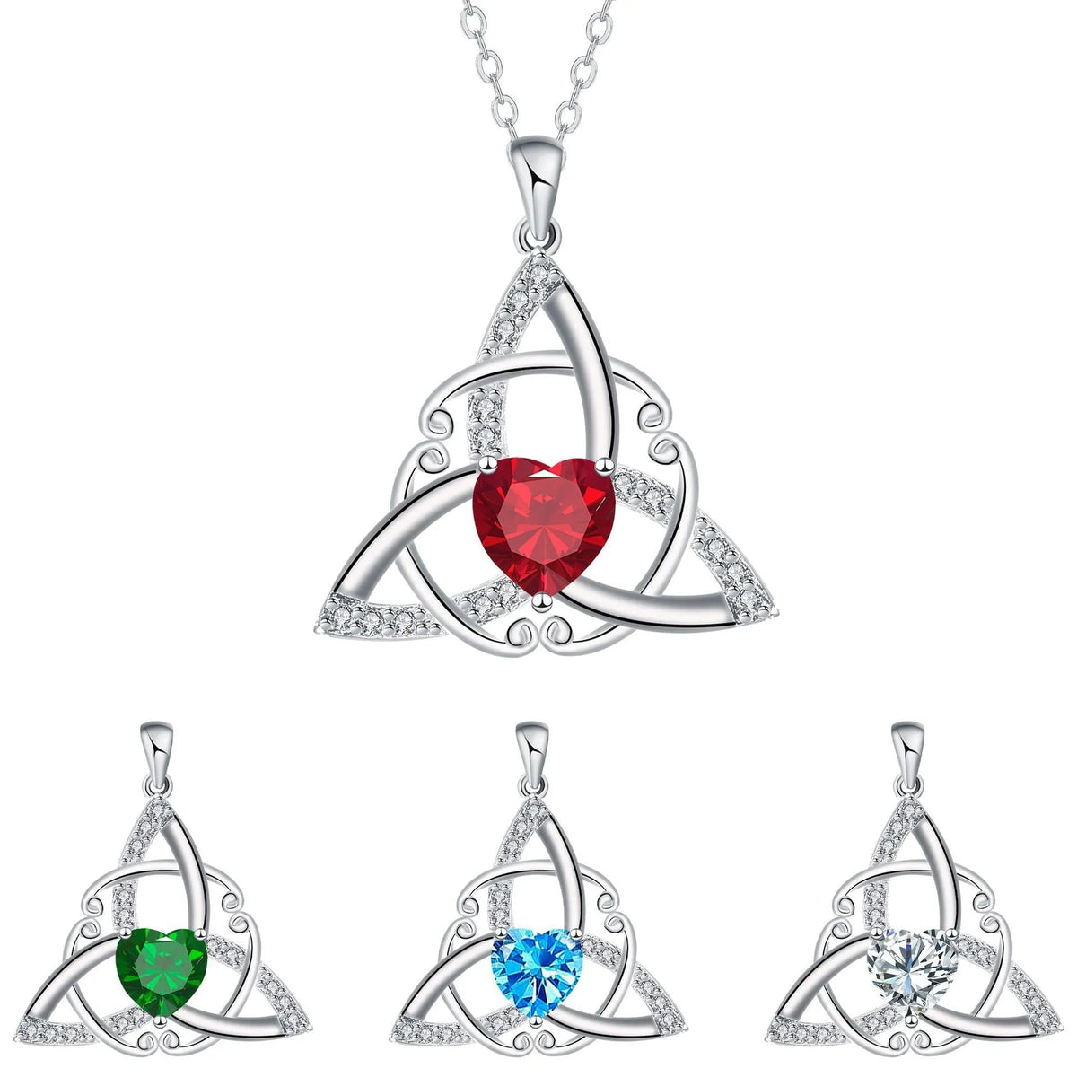 Geometric Celtic knot copper necklace for women with electroplated colour finish options