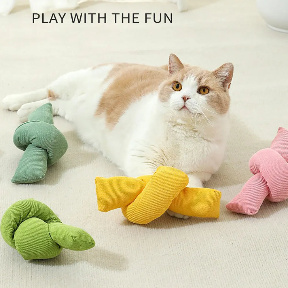 White natural cotton dog rope toy with sturdy knots for tug of war and chewing play