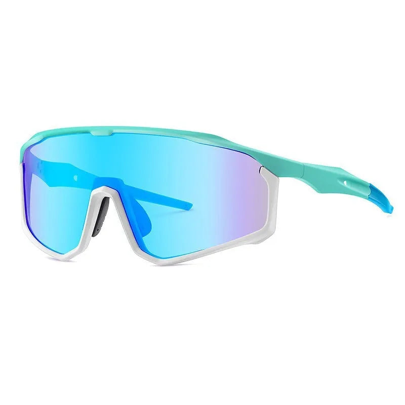 Colourful mountaineering goggles with full-frame construction and UV protection lenses for climbing and hiking