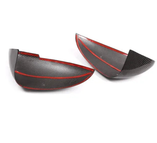 Genuine carbon fibre rearview mirror covers for Porsche Macan side mirrors, black colour, set of two