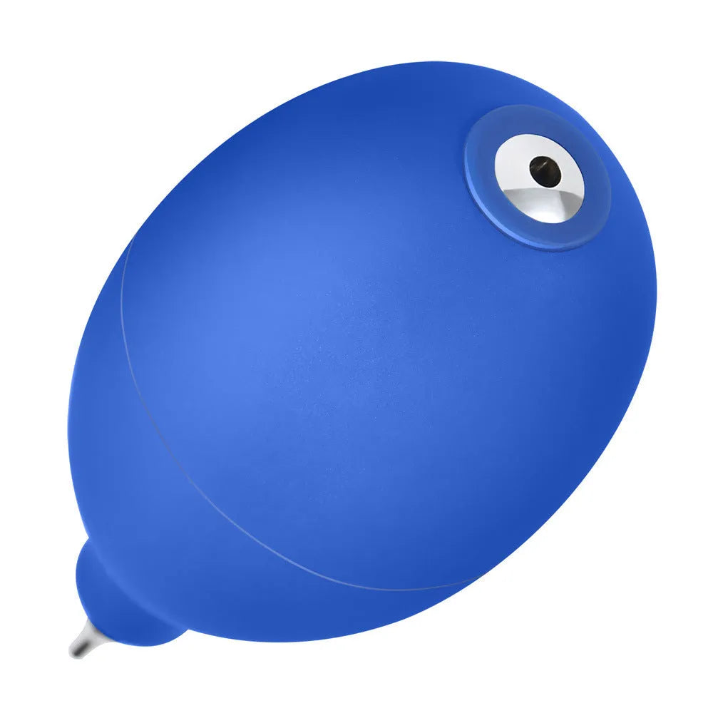 Blue rubber dust removal air blower for camera and phone cleaning measuring 9.5 cm