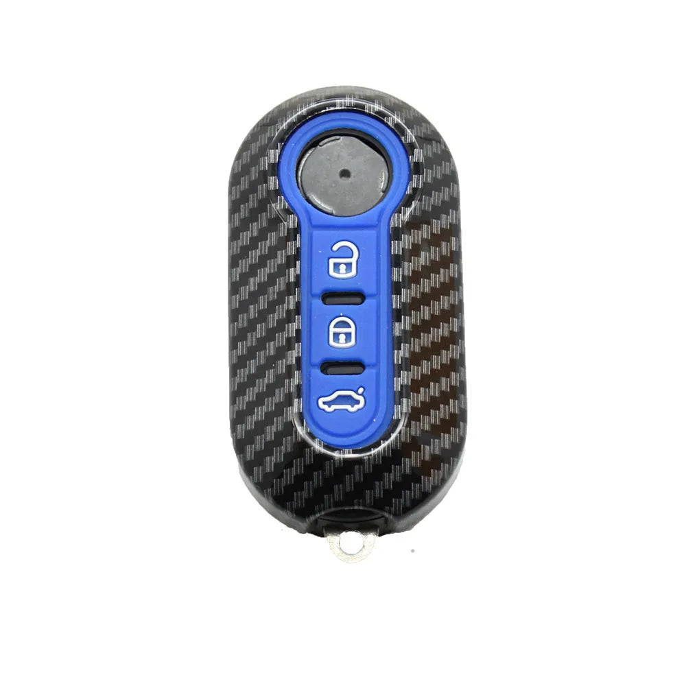 Fiat 500 Boyue Ottimo Viaggio ABS plastic key shell case in black, red, and dark blue colours