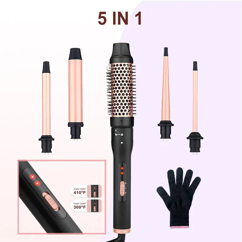 Three-tube water wave hair curler styling tool with AC power cord