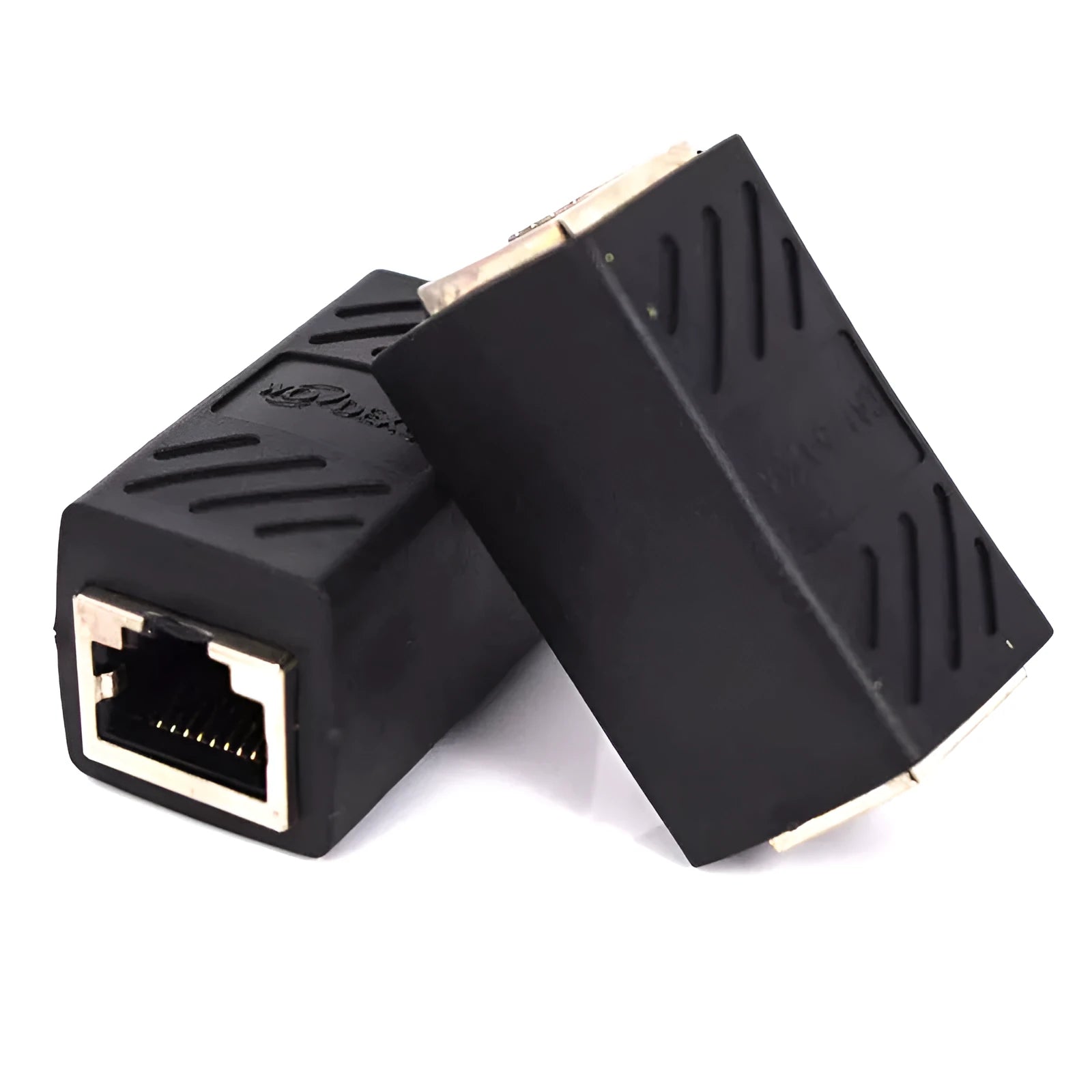 Black RJ45 network cable butt joint extender adapter for Ethernet cabling extension