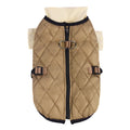 Winter dog clothes warm two-piece suit in polyester, sizes S to 3XL, colours brown, army green, wine red