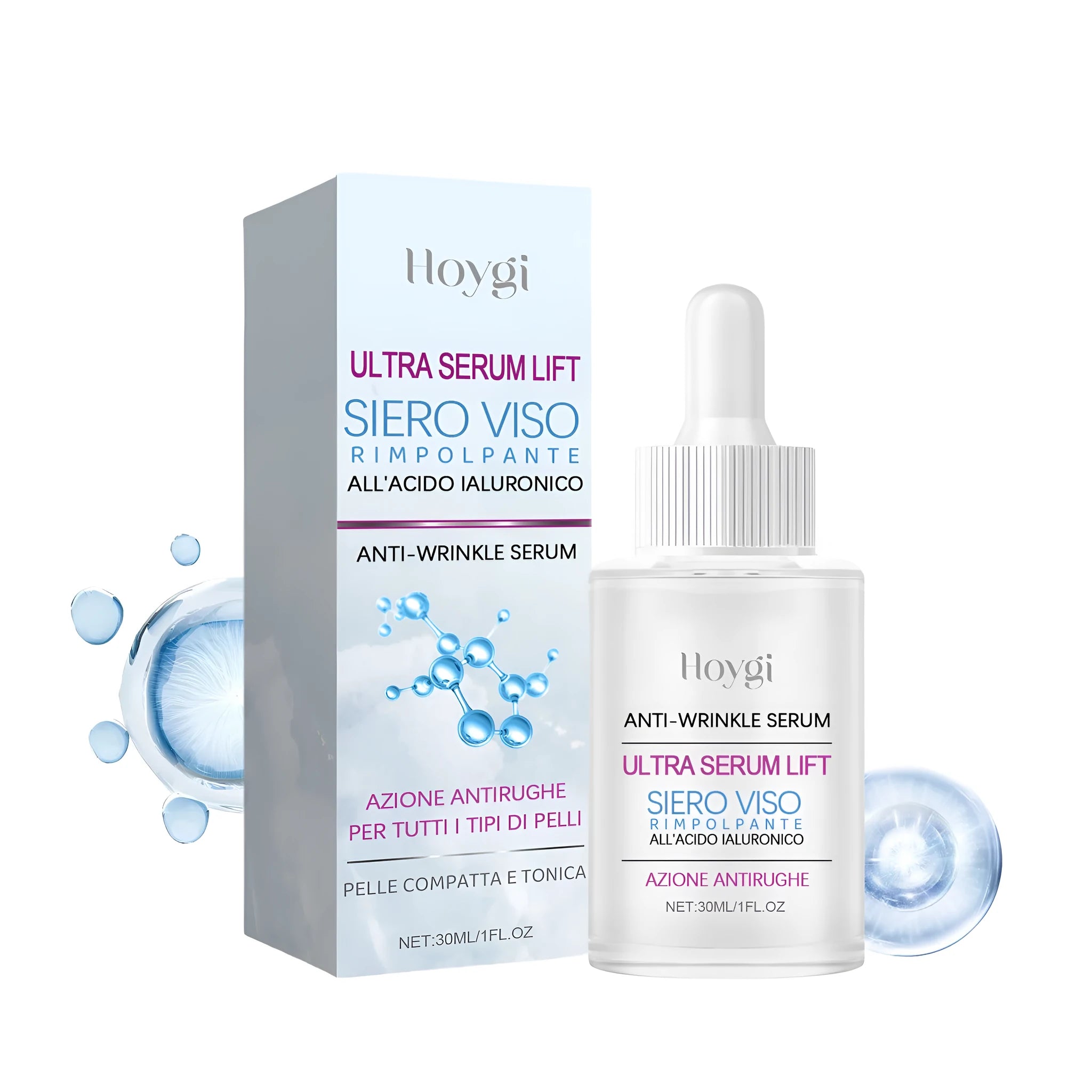 30ml hyaluronic acid anti wrinkle solution essence bottle for facial skincare