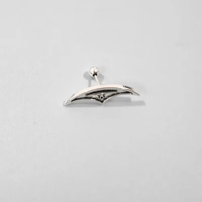 Spider web stud earrings with geometric mesh design in gold and silver electroplated metal