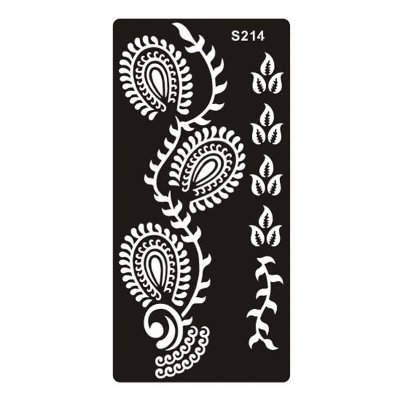 Geometric hollow tattoo template stickers on water transfer paper in multiple colours