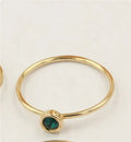 Women's 14K gilded copper knuckle ring with zircon detail in multiple colour options