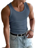 Men's round neck grey fitness T-shirt with a wool lining, shown in a tight, sporty fit.